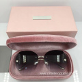 Reflective Rimless Sunglasses for Female